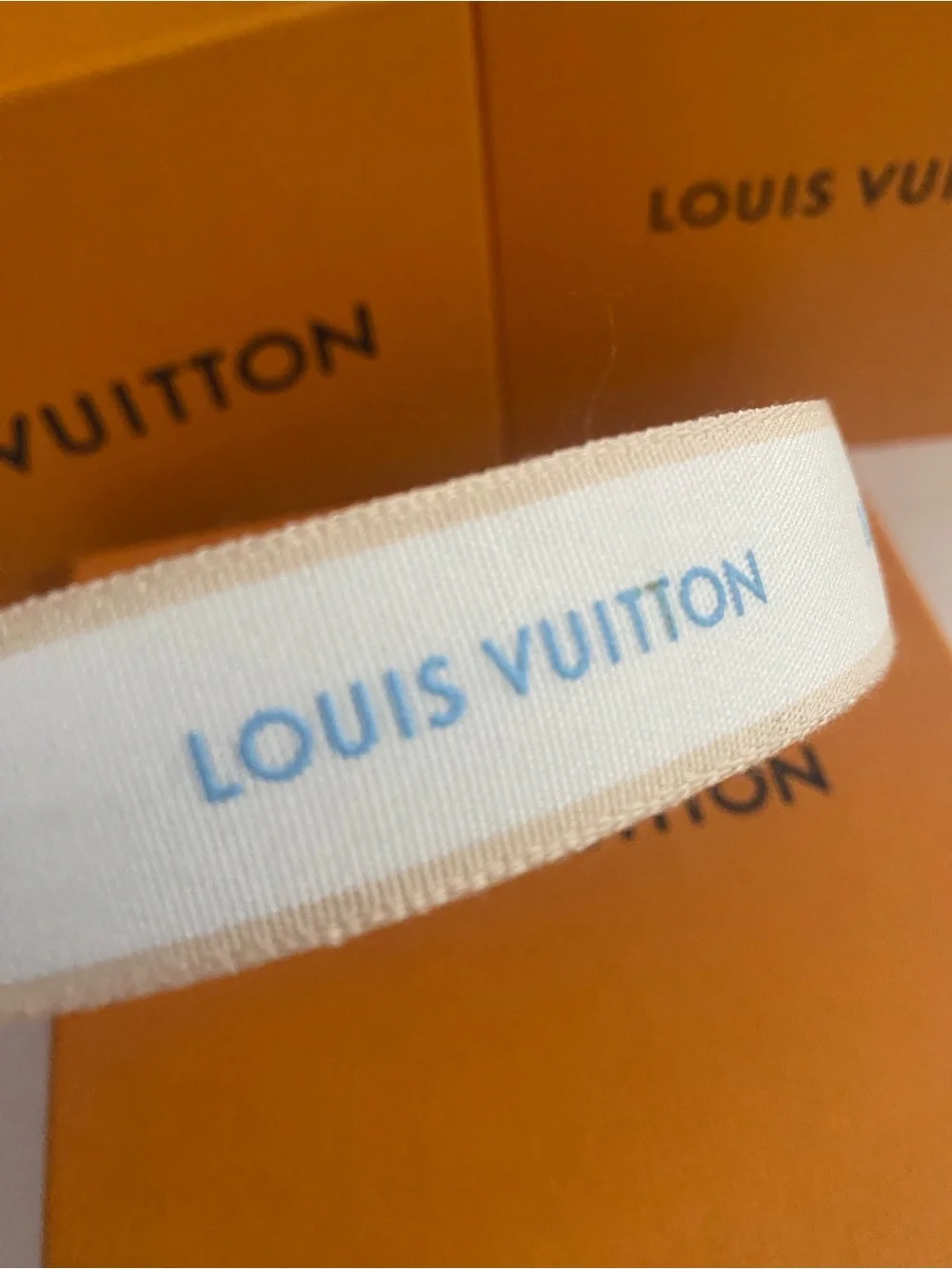 Louis Vuitton Ribbon Beige Canvas Logo Headband